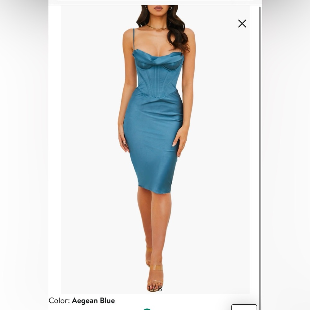 House of CB Myrna Satin Corset Dress. Size medium